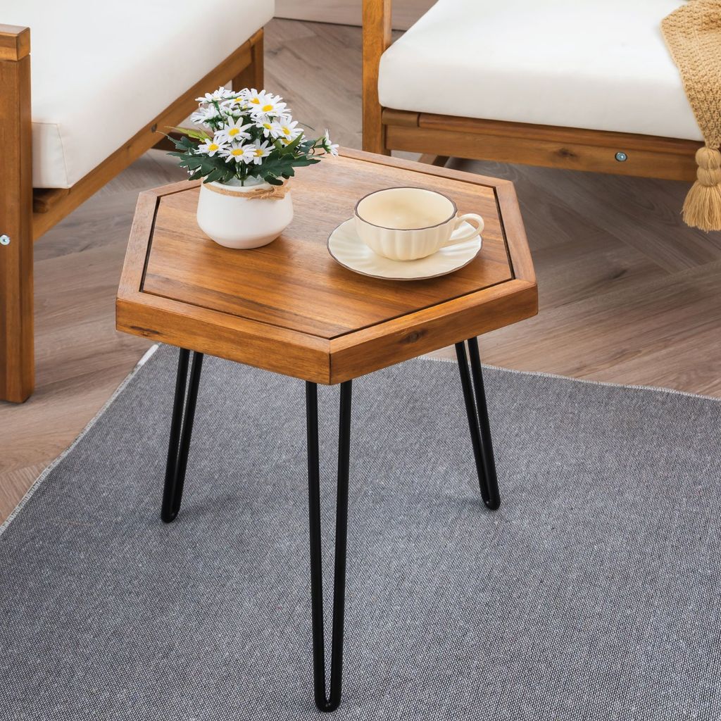  Bàn Lục Giác Gỗ – Hexagon Side Table 