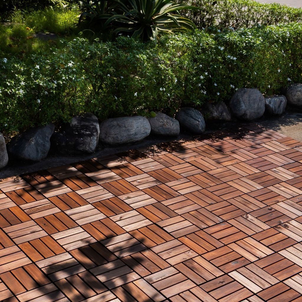 Vỉ Gỗ Lót Sàn 12 Nan Đế Thấp - Square Joint Floor Decking 12 Slats