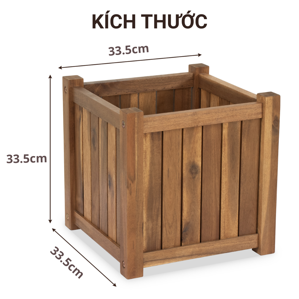 Chậu Hoa Gỗ Vuông - Flower Box