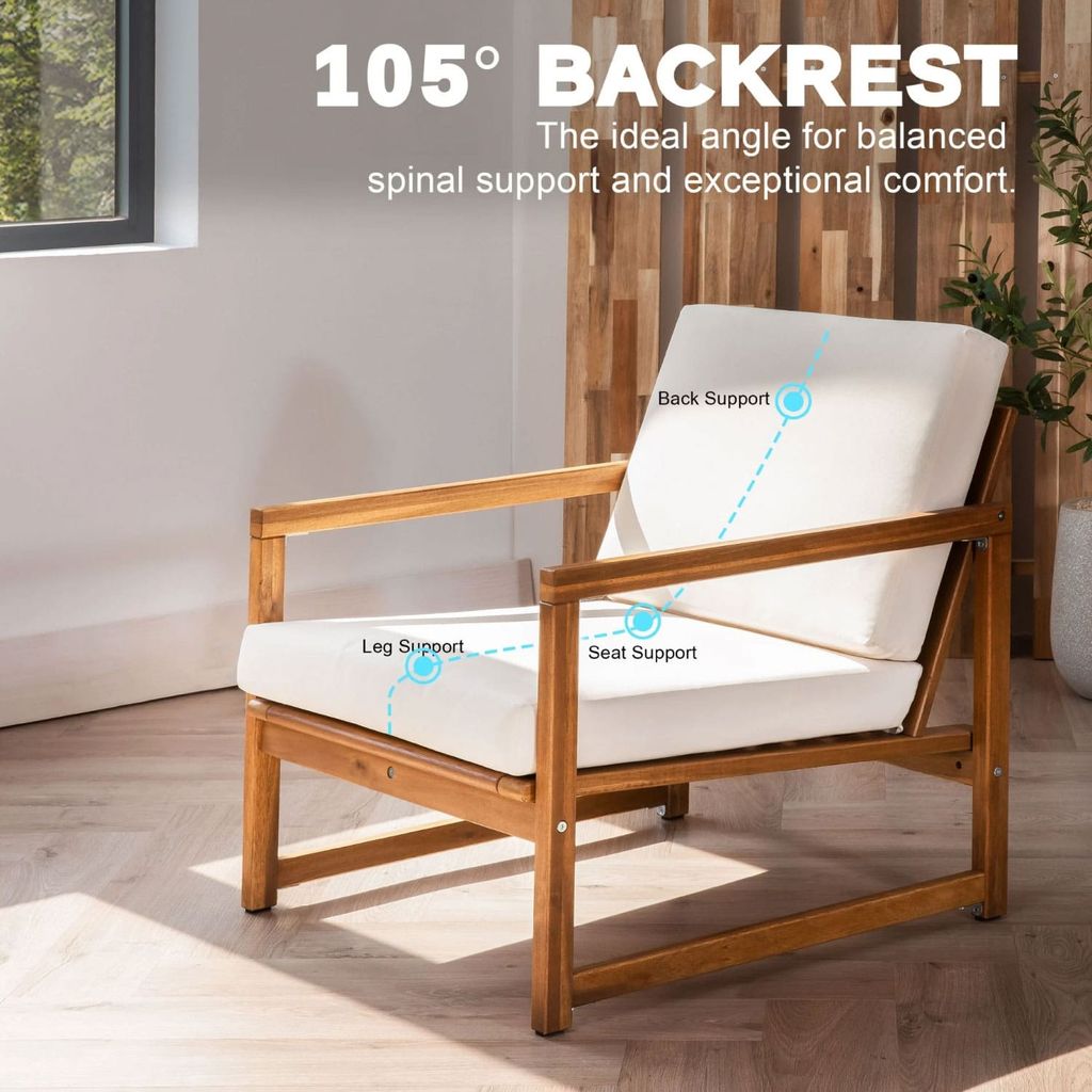 Ghế Thư Giãn - Large Wooden Lounge Chair