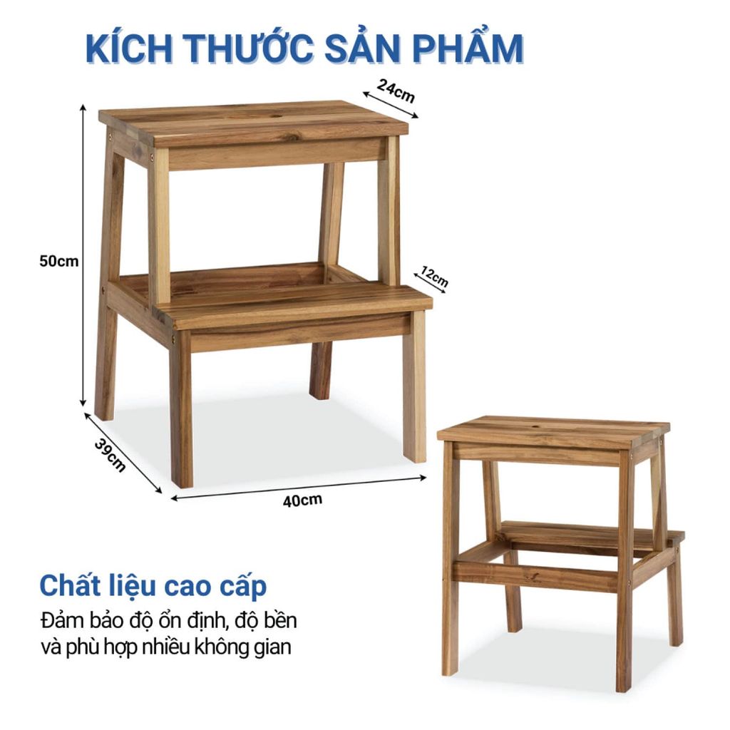 Ghế Bậc Thang Gỗ - Step Stool