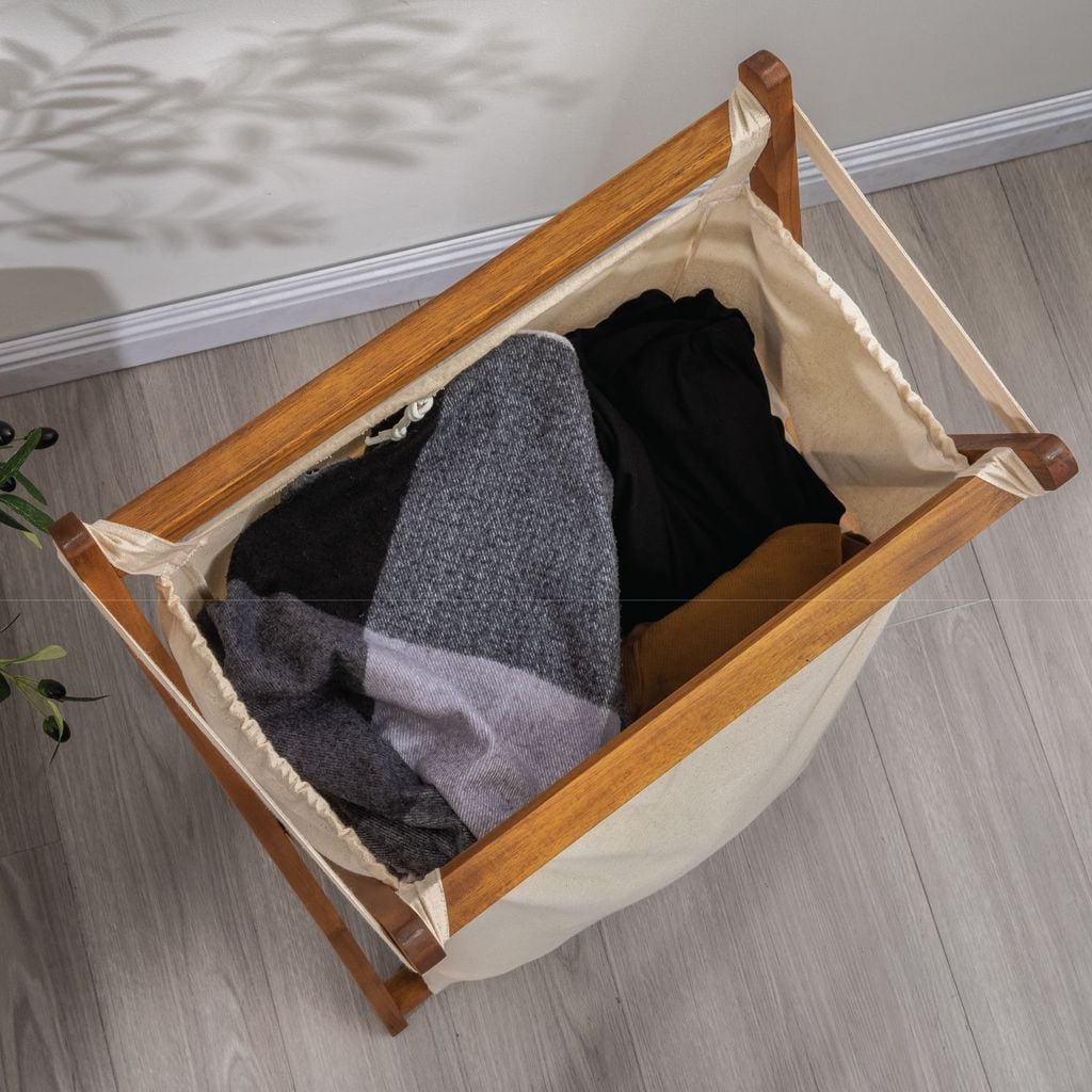 Giỏ Đựng Quần Áo Khung Gỗ – X-Frame Laundry Hamper