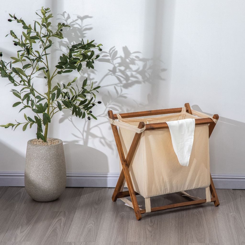 Giỏ Đựng Quần Áo Khung Gỗ – X-Frame Laundry Hamper