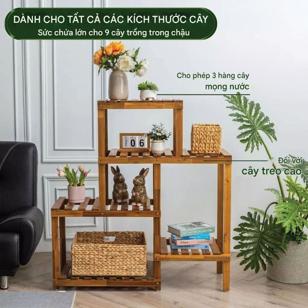 Kệ Gỗ Nhiều Tầng Decor - Multi-tiered Wooden Shelf Decor