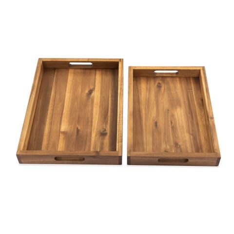  Combo 2 bộ Khay Gỗ Chữ Nhật - Madera Accent Tray Set of 2 