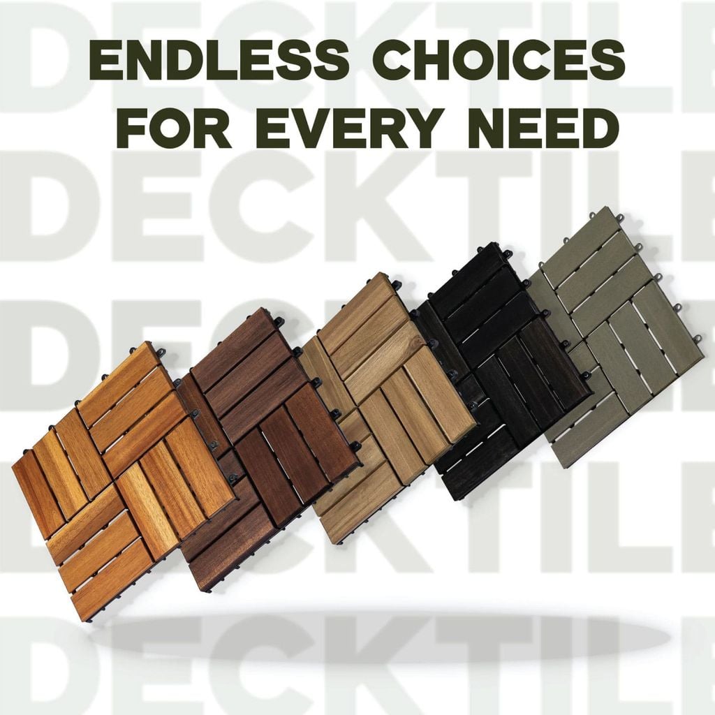 Vỉ Gỗ Lót Sàn 12 Nan Đế Cao - Round Joint Floor Decking 12 Slats