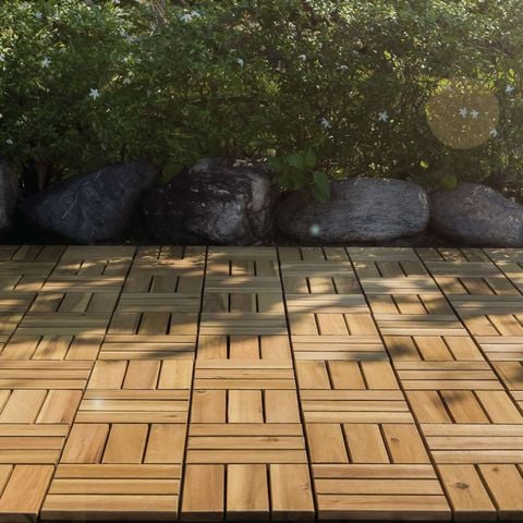  Vỉ Gỗ Lót Sàn 12 Nan Đế Cao - Round Joint Floor Decking 12 Slats 