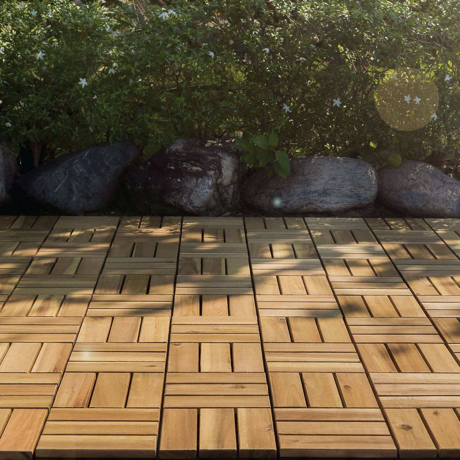  Vỉ Gỗ Lót Sàn 12 Nan Đế Cao - Round Joint Floor Decking 12 Slats 