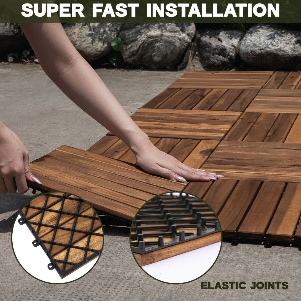 Vỉ Gỗ Lót Sàn 6 Nan Đế Cao - Round Joint Floor Decking 6 Slats
