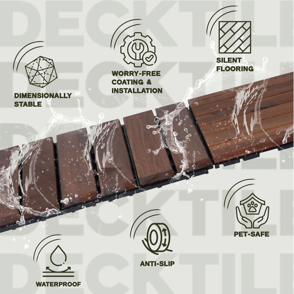 Vỉ Gỗ Lót Sàn 6 Nan Đế Thấp - Square Joint Floor Decking 6 Slats