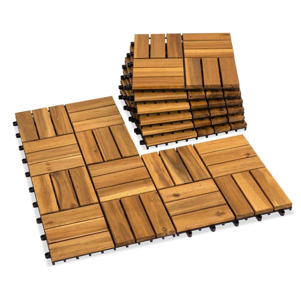 Vỉ Gỗ Lót Sàn 12 Nan Đế Cao - Round Joint Floor Decking 12 Slats