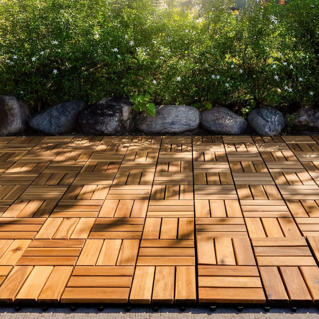 Vỉ Gỗ Lót Sàn 12 Nan Đế Cao - Round Joint Floor Decking 12 Slats