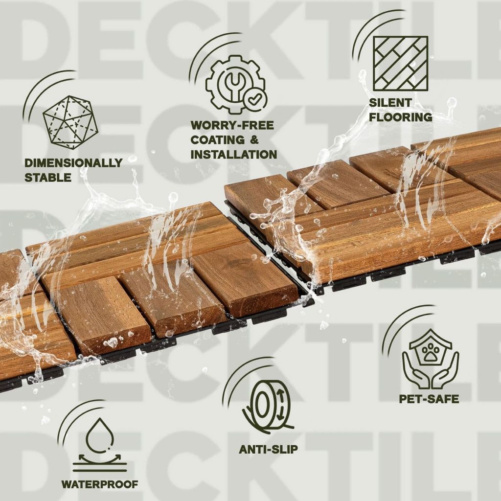 Vỉ Gỗ Lót Sàn 12 Nan Đế Thấp - Square Joint Floor Decking 12 Slats
