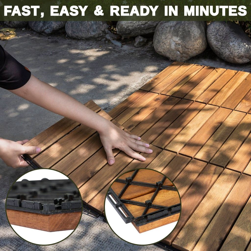 Vỉ Gỗ Lót Sàn 6 Nan Đế Thấp - Square Joint Floor Decking 6 Slats