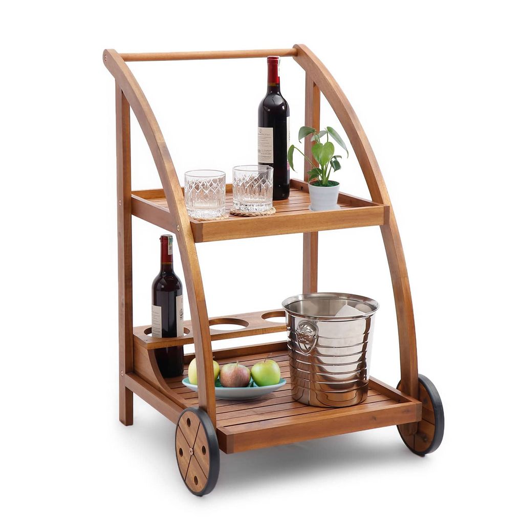 Xe Đẩy Quầy Bar Gỗ – Tea Trolley