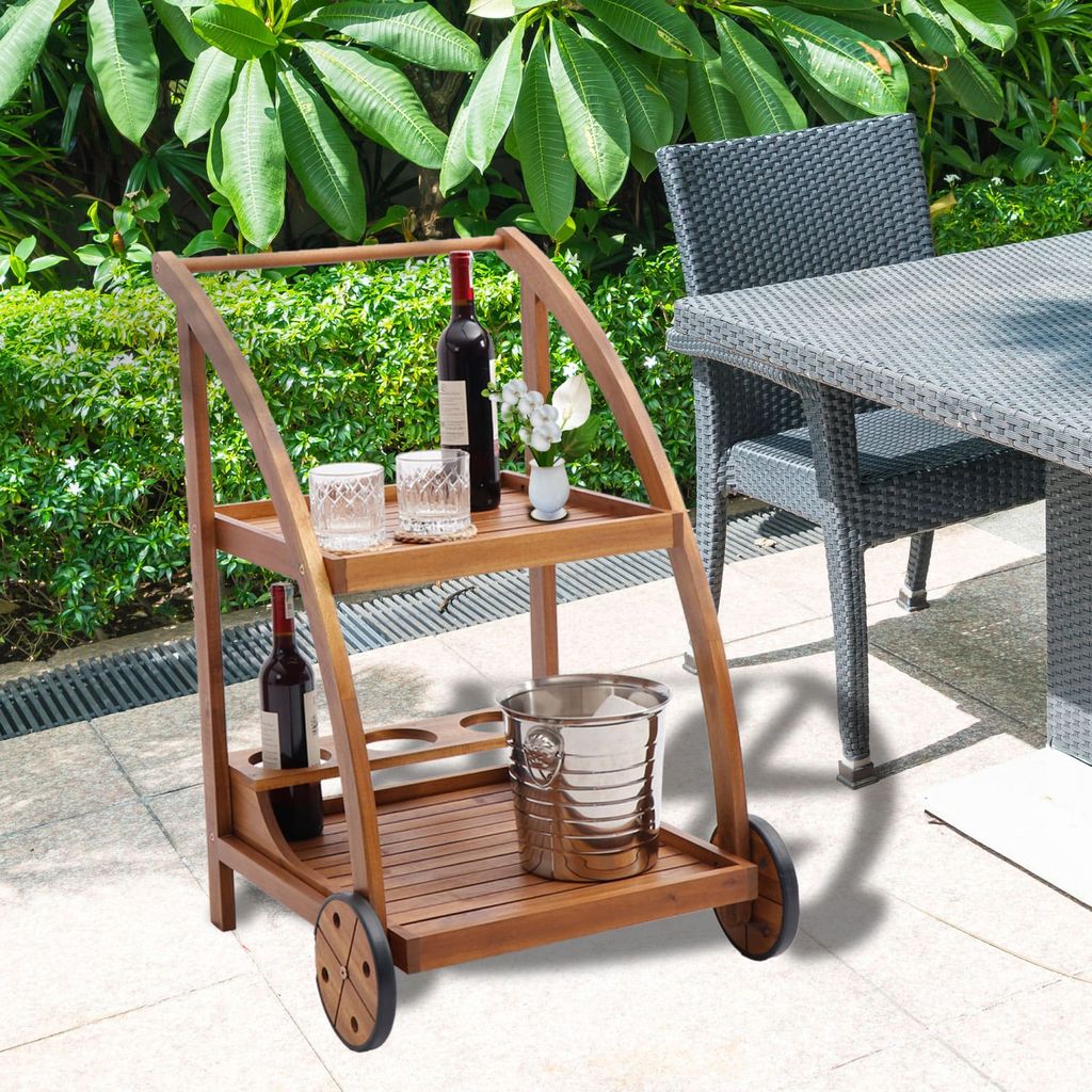Xe Đẩy Quầy Bar Gỗ – Tea Trolley