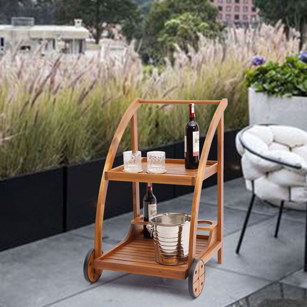 Xe Đẩy Quầy Bar Gỗ – Tea Trolley