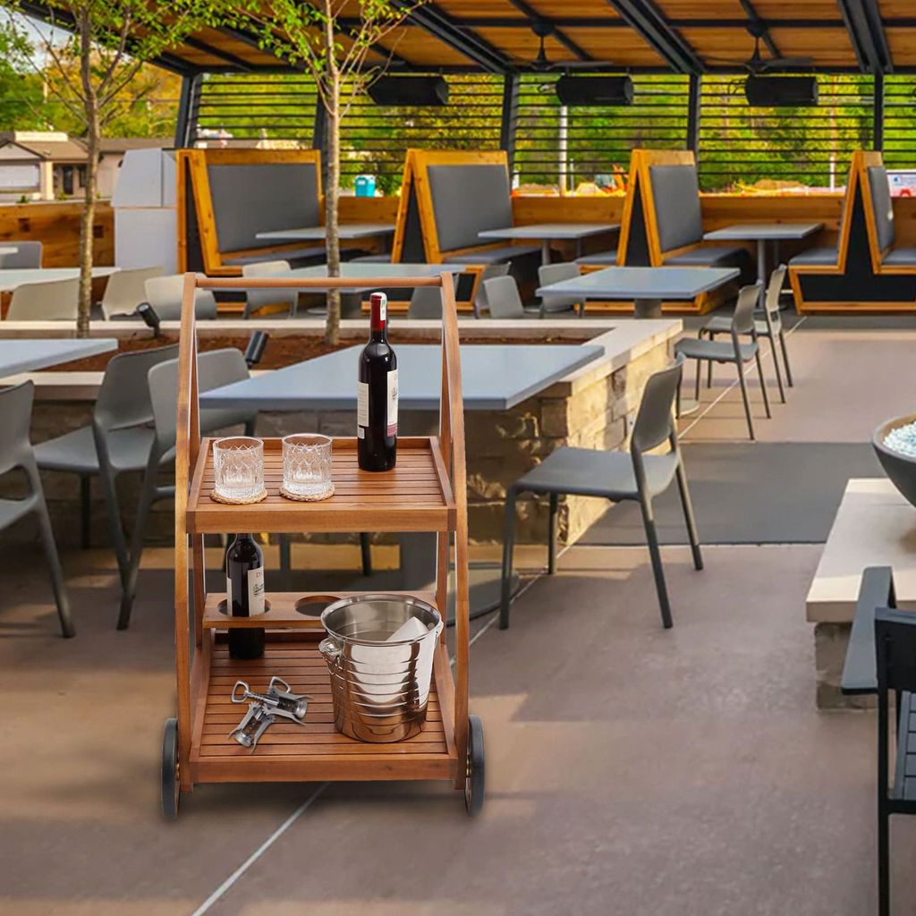 Xe Đẩy Quầy Bar Gỗ – Tea Trolley