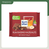 Chocolate Sữa Dạng Thanh Vị Rượu Rum, Nho Khô Và Hạt Phỉ, Không Có Nhân Ritter Sport 100g