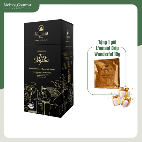 L'amant Café Organic Fine Organic rang nguyên hạt 200g