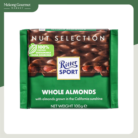 Chocolate sữa hạnh nhân dạng thanh không nhân Ritter 100g