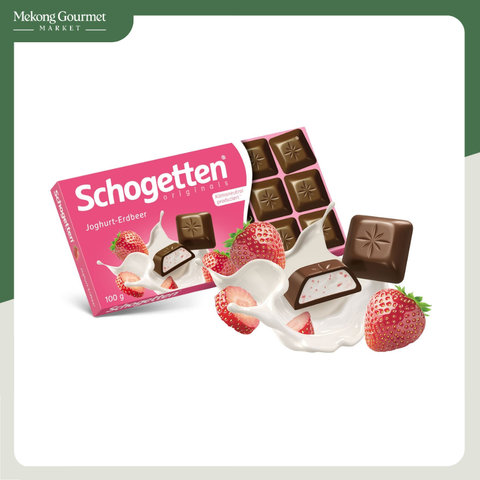 Chocolate thanh 13 vị Schogetten - Sữa chua dâu tây- 100g
