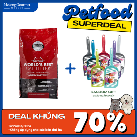 Cát vệ sinh hữu cơ hương tự nhiên cho mèo World's Best 3.18kg