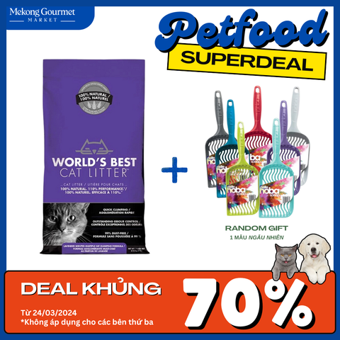 Cát vệ sinh hữu cơ hương oải hương cho mèo World's Best 3.18kg