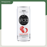 Nước ngọt có gas không calo vị vải muối Vida 325ml