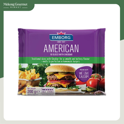 Phô mai lát American với Cheddar Emborg 200g