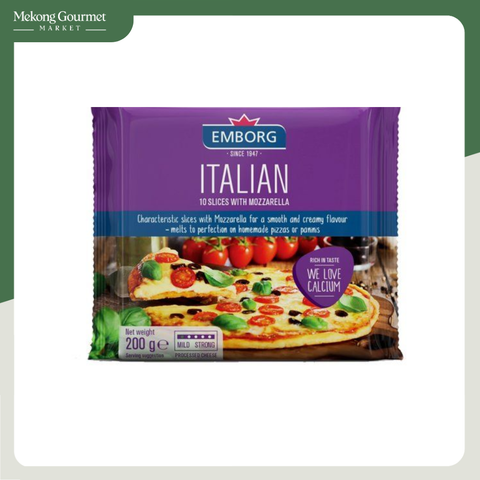 Phô mai lát Italian với Mozzarella Emborg 200g