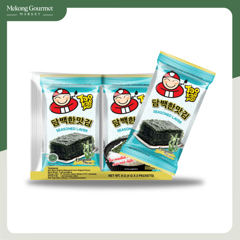 Snack rong biển vị truyền thống Taokaenoi Seasoned Laver 4gx2gói