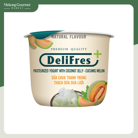 Sữa chua thanh trùng thạch dưa lưới Delifres 80g