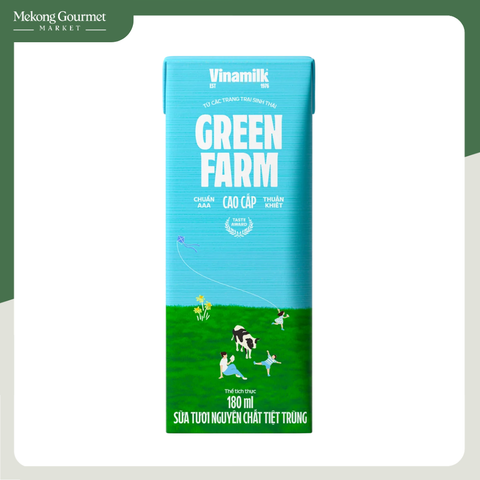 Sữa tươi tiệt trùng không đường Vinamilk Green Farm 180ml