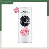 Nước ngọt có gas không calo vị sakura Vida 325ml