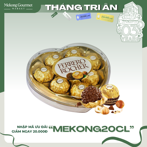 Chocolate Ferrero Rocher trái tim 100g