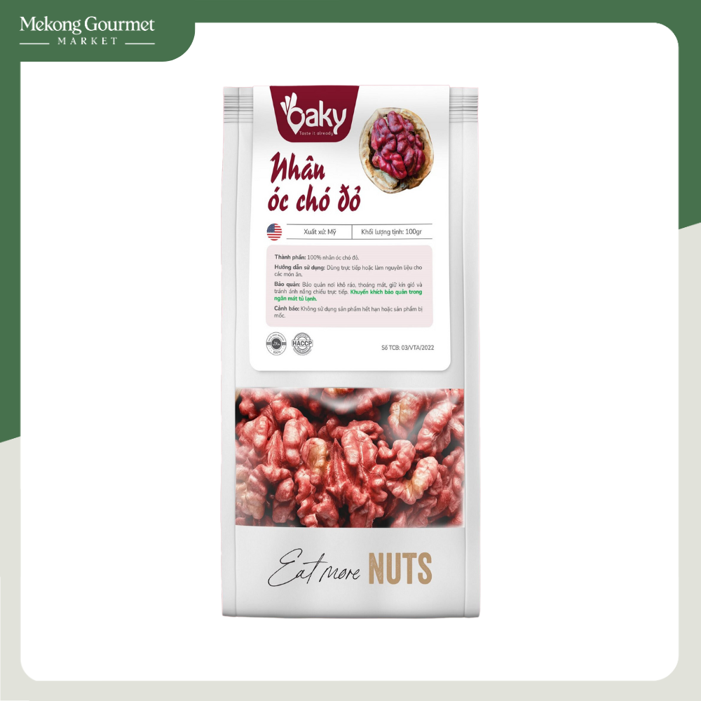 Túi nhân óc chó đỏ Oaky 100g – MekongGourmet