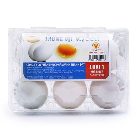 Trứng Vịt Loaị 1 Vfood ( 6 quả/hộp).