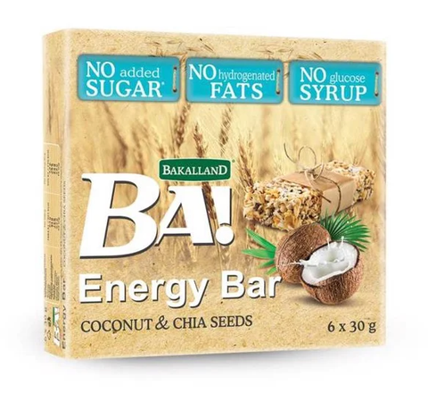 Thanh ngũ cốc dừa & hạt chia BAKALLAND 180g