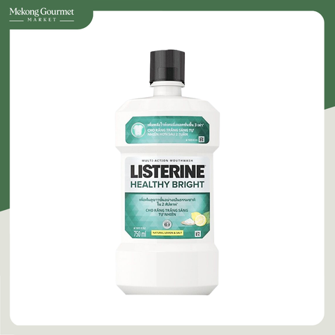 Nước Súc Miệng Trắng Răng Không Cay Listerine Healthy Bright 750ml