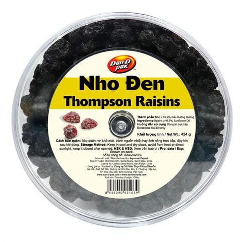Nho Đen khô nhập khẩu sấy Chile D Pak 454gr