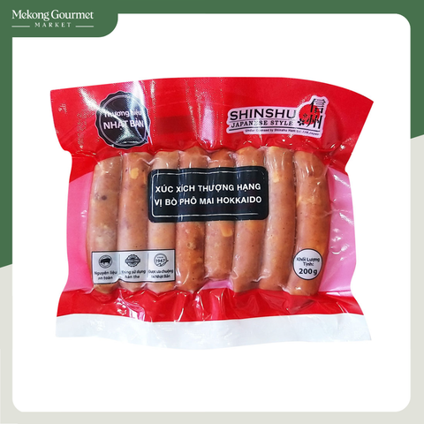 Xúc xích thượng hạng vị bò phô mai Hokkaido Shinshu 200g