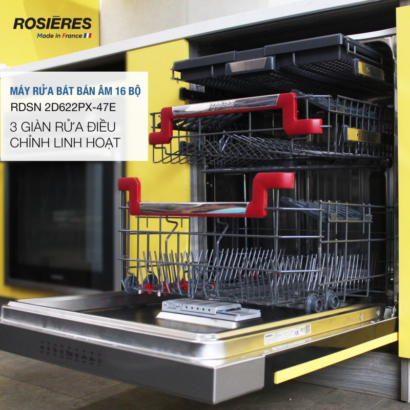 Máy rửa chén bán âm 16 bộ Rosieres RDSN2D622PX-47E