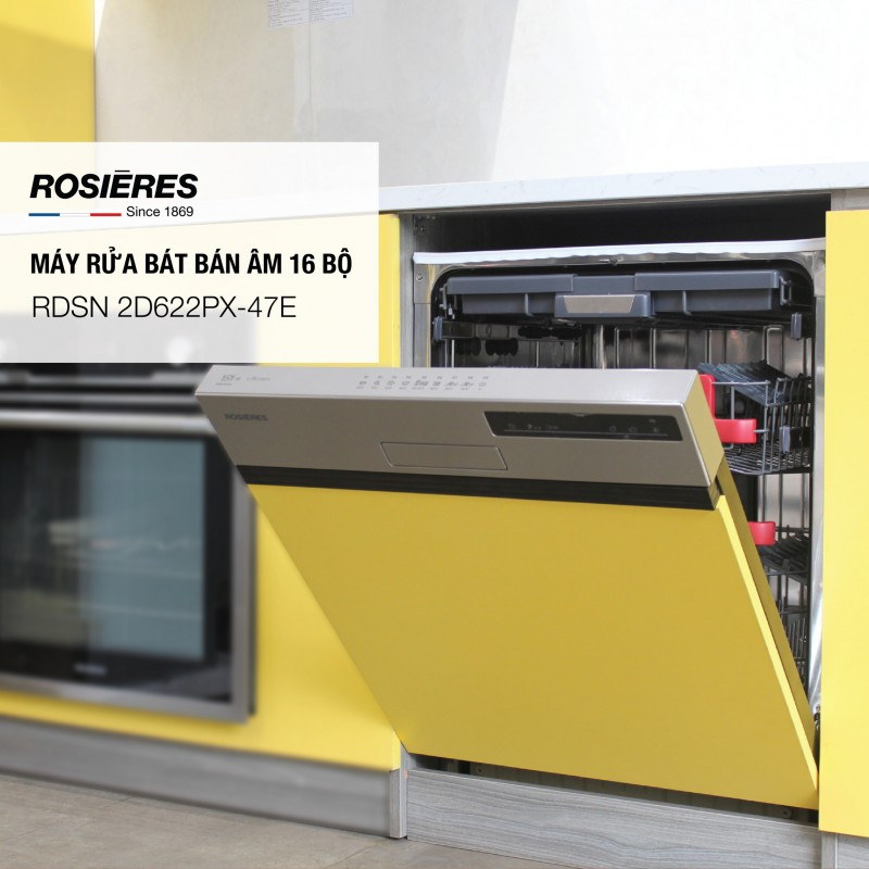 Máy rửa chén bán âm 16 bộ Rosieres RDSN2D622PX-47E