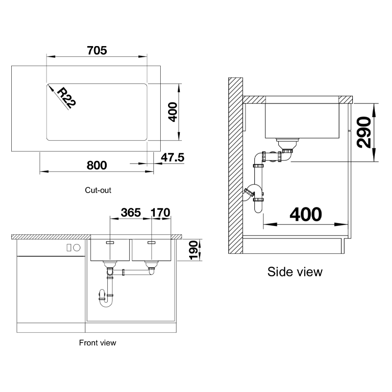 Chậu rửa chén Blanco ANDANO 340/340-U 522983