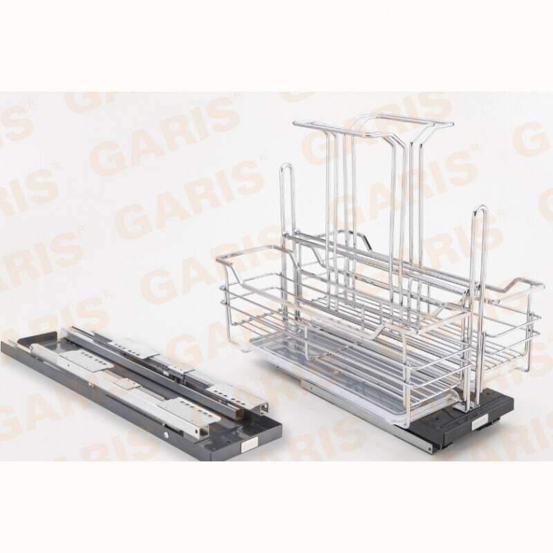 Giá để chất tẩy rửa, nan vuông kết hợp tròn, bề mặt mạ chrome GU02.35