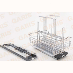 Giá để chất tẩy rửa, nan vuông kết hợp tròn, bề mặt mạ chrome GU02.35