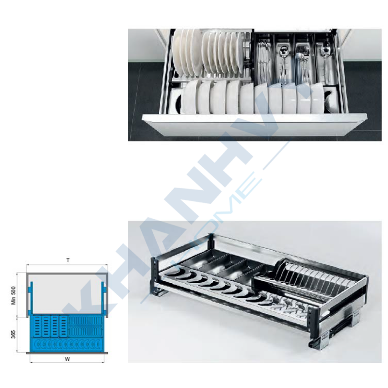  Thông số kích thước kệ chén dĩa bản bắt mặt hộc inox 304 303301, 303302, 303303, 303304 tại Khánh Vy Home