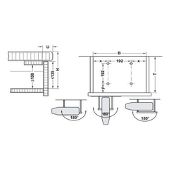Bàn để ủi đồ Hafele Ironfix dạng xếp mở 568.60.964