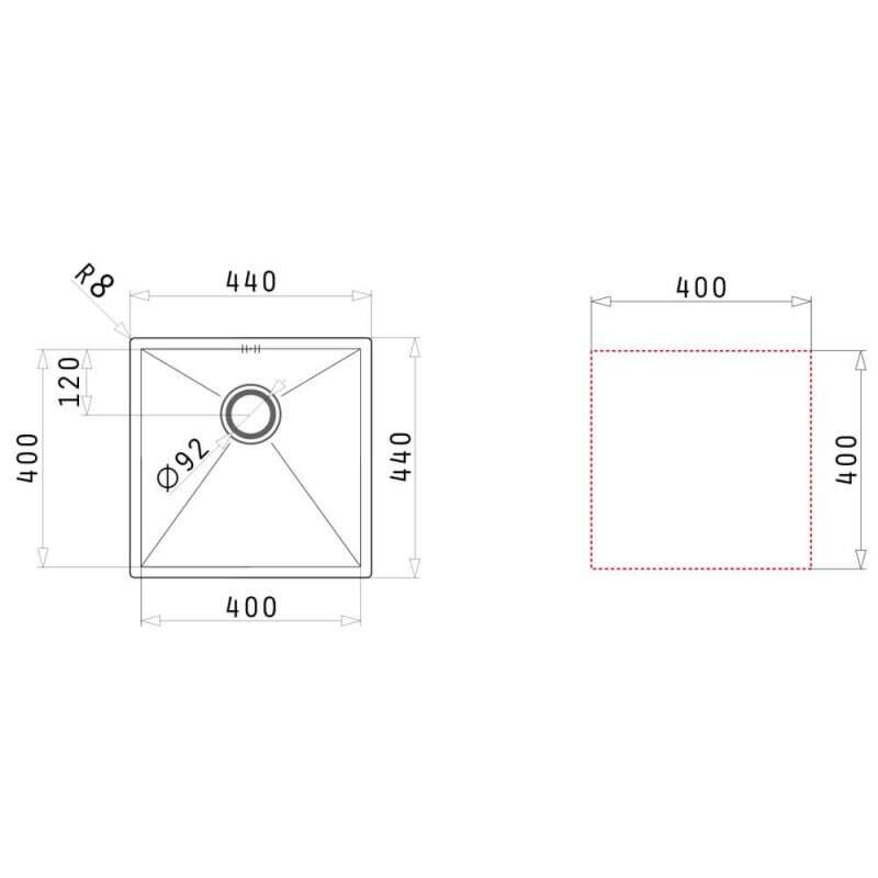 Chậu rửa chén Pyramis TETRAGON 1B 0100090201
